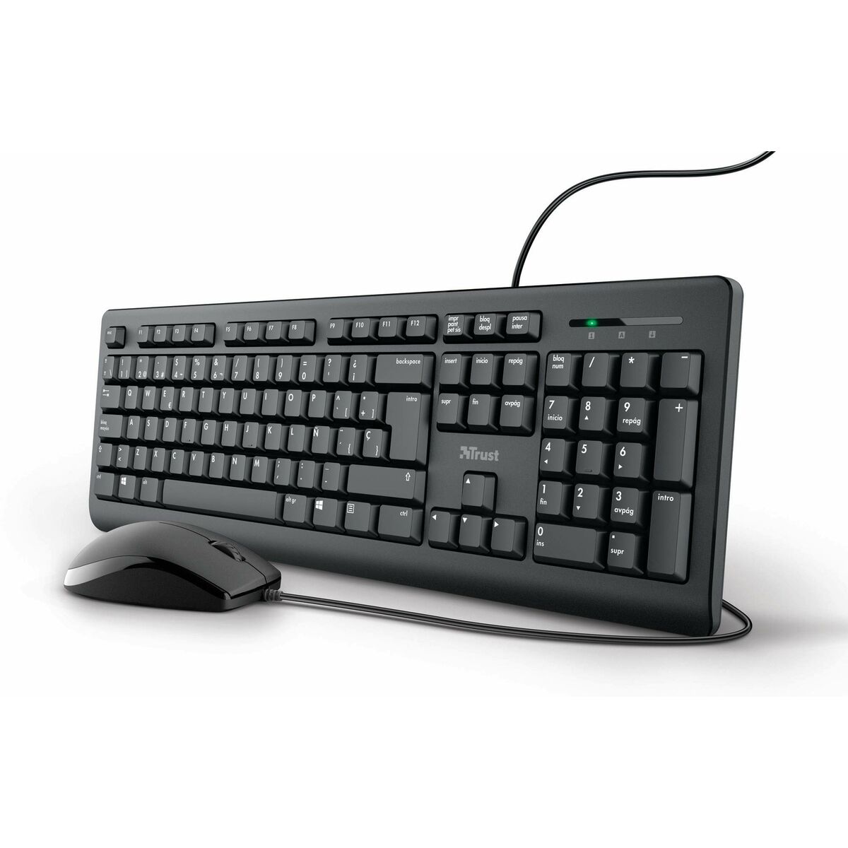 Trådlöst Tangentbord och Mus Trust Taro Qwerty Spanska