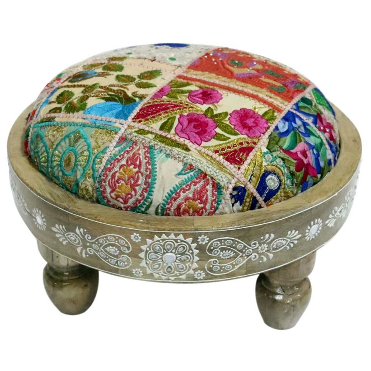 Fotpall DKD Home Decor Multicolour 40 x 40 x 22,8 cm (2 antal) - 5