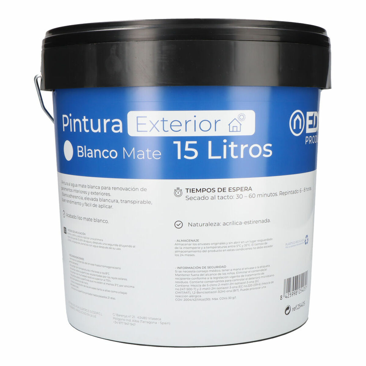 Måla EDM 25405 15 L Vit Insida/Extern - 3