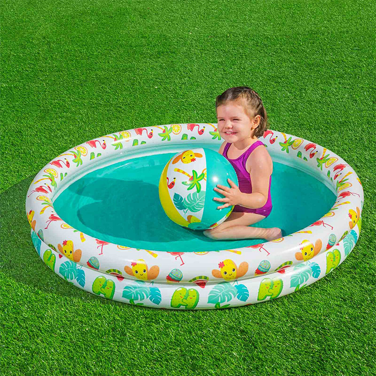 Bestway Uppblåsbar Barnpool 2 Ringar Set 122x20 cm +2 År Trädgård 51124 - 3