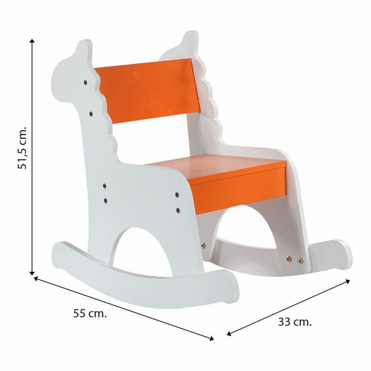 Gungstol Alexandra House Living Vit Orange Trä MDF 33 x 55 x 51,5 cm Barn Giraff - 6