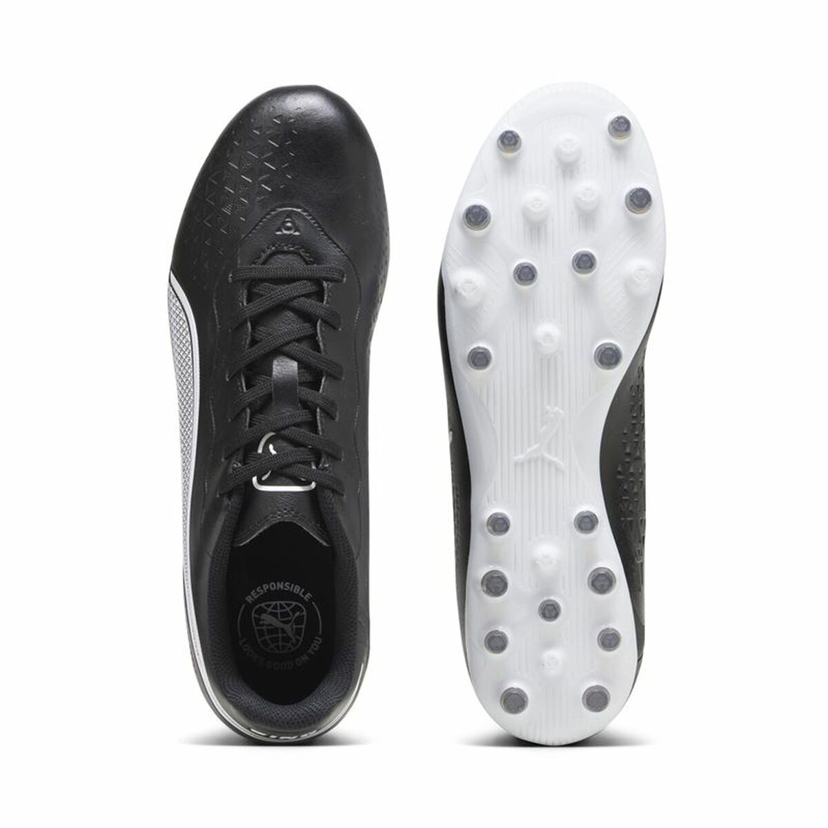 Multi-dubbade fotbollsskor för vuxna Puma King Match MG Svart - 3
