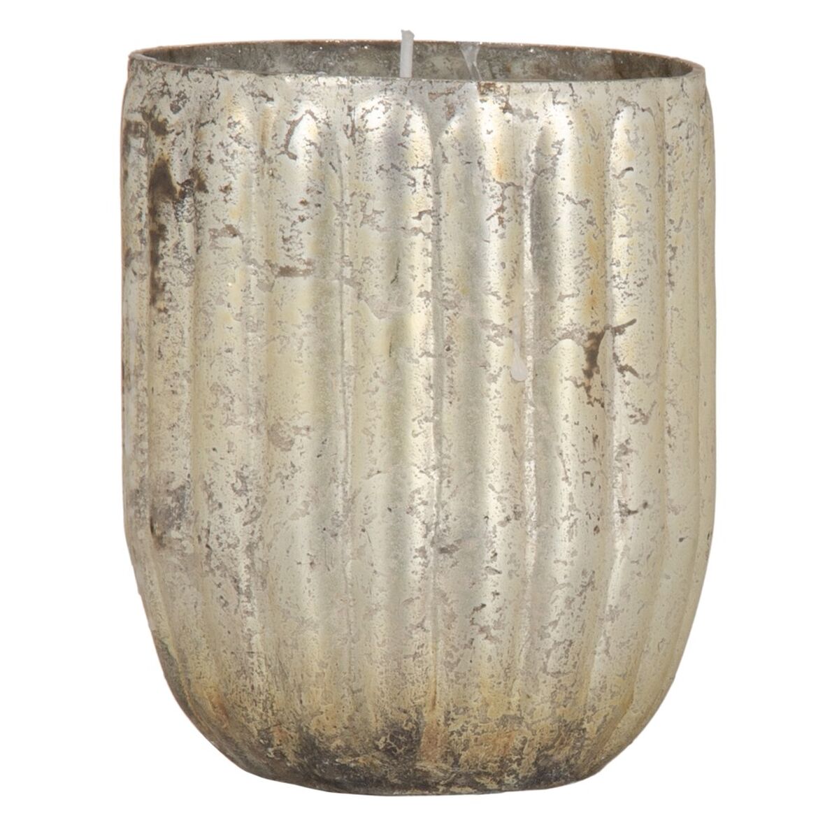 Ljusstakar Glas 9 x 9 x 10 cm Kräm
