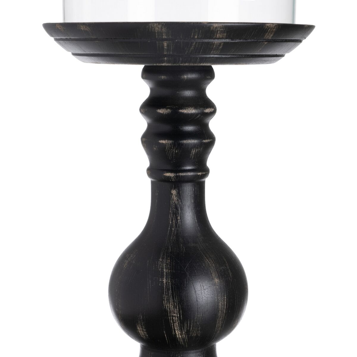 Ljusstakar Svart Trä Glas 20 x 20 x 53 cm - 5
