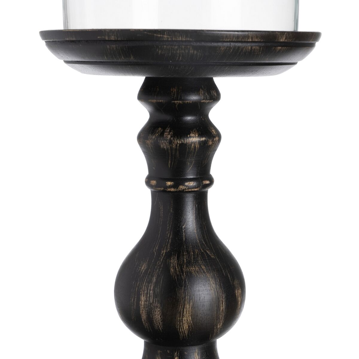 Ljusstakar Svart Trä Glas 18 x 18 x 47 cm - 5