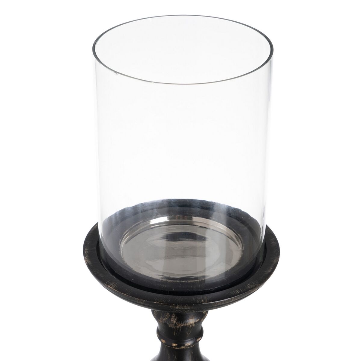Ljusstakar Svart Trä Glas 18 x 18 x 47 cm - 3