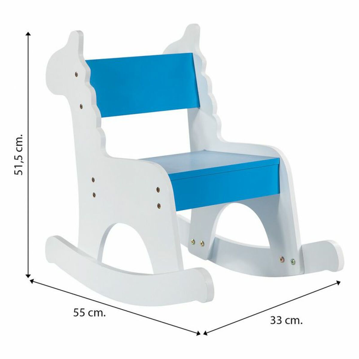Gungstol Alexandra House Living Blå Vit Trä MDF 33 x 55 x 51,5 cm Barn Giraff - 7