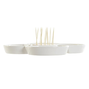 Tilltuggsset DKD Home Decor Multicolour Naturell Bambu Stengods Cottage 22 x 22 x 7 cm