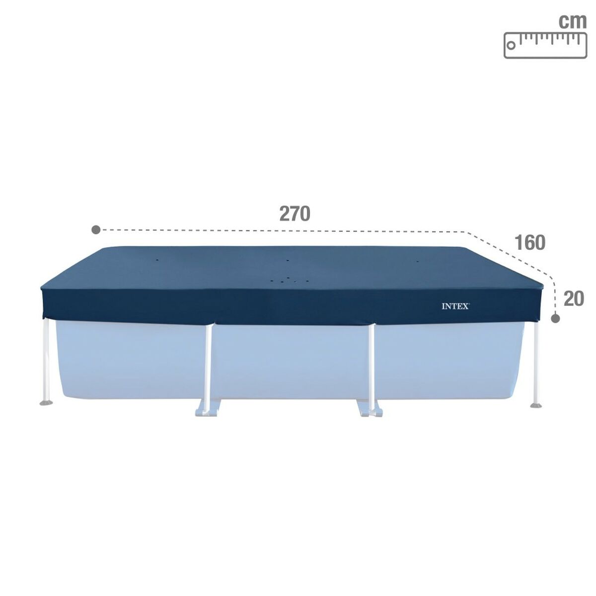 Pool Cover Intex Marinblå 260 x 30 x 160 cm Rektangulär (6 antal) - 11