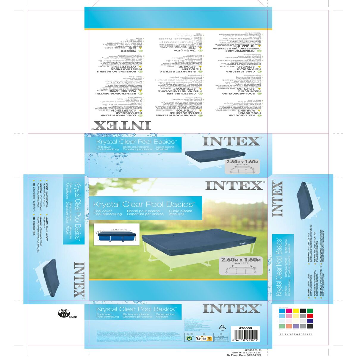 Pool Cover Intex Marinblå 260 x 30 x 160 cm Rektangulär (6 antal) - 14