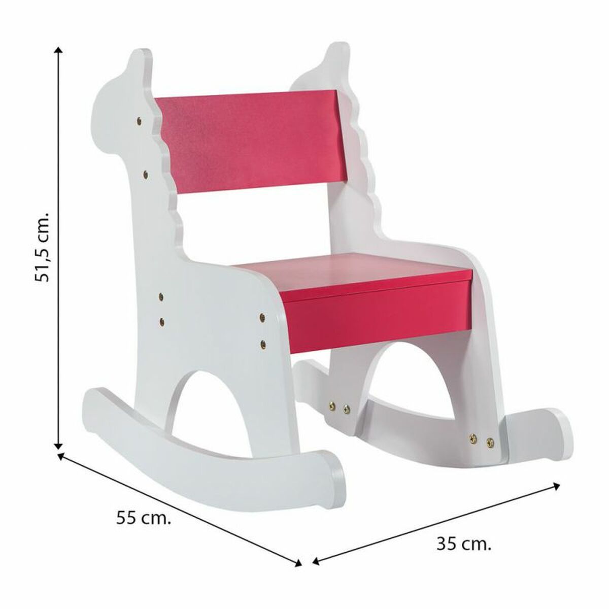 Gungstol Alexandra House Living Vit Röd Trä MDF 33 x 55 x 51,5 cm Barn Giraff - 7