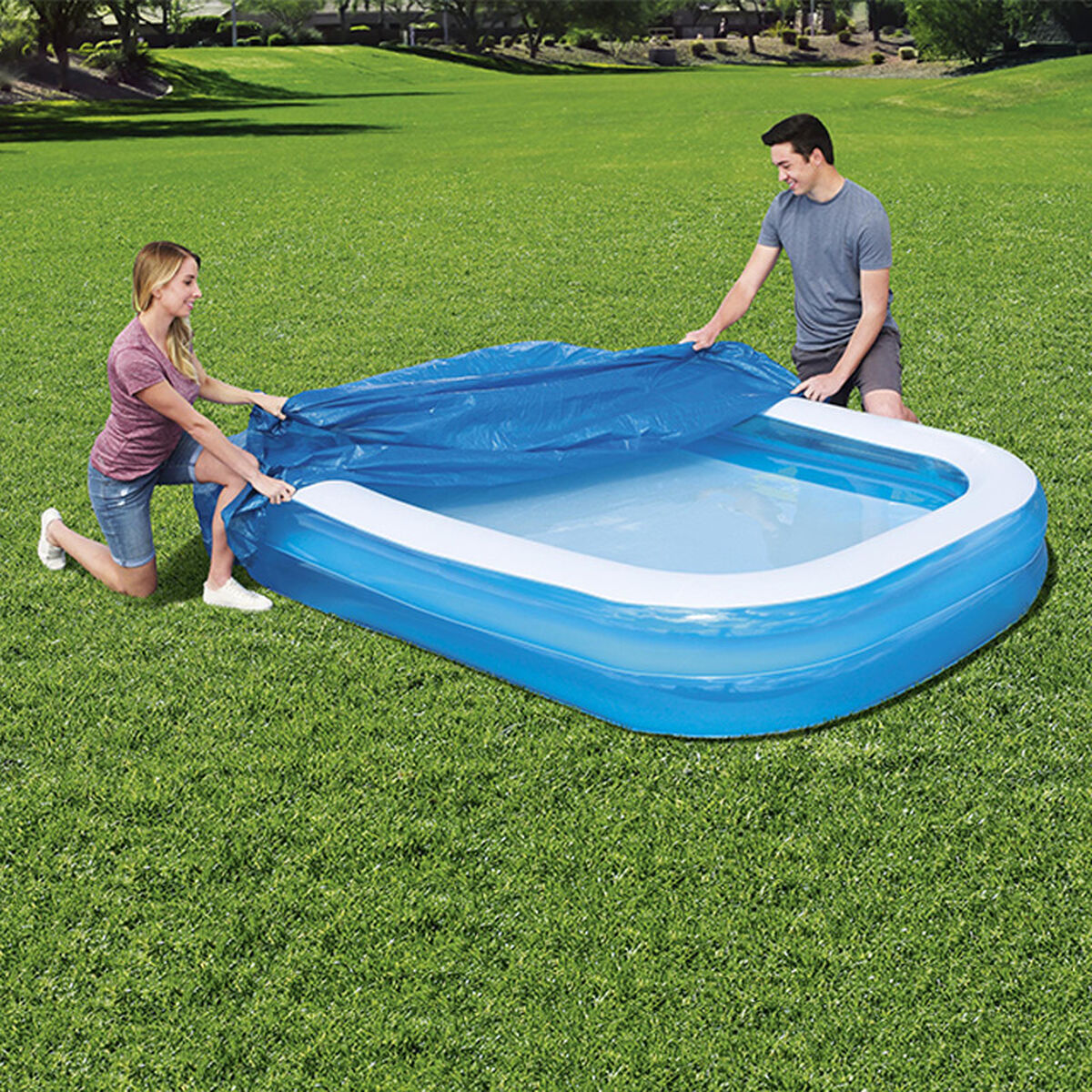 Bestway Omslag till Uppblåsbar Pool 295x220 cm Trädgård 58319 - 4