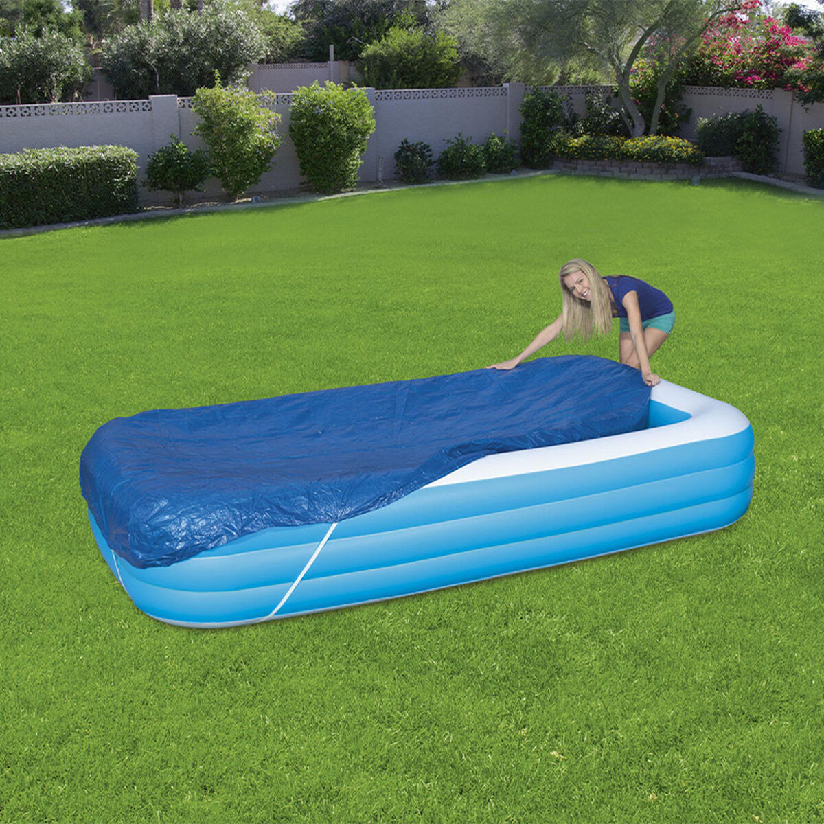 Bestway Omslag Uppblåsbar Pool 340x230 cm Trädgård 58108 - 5