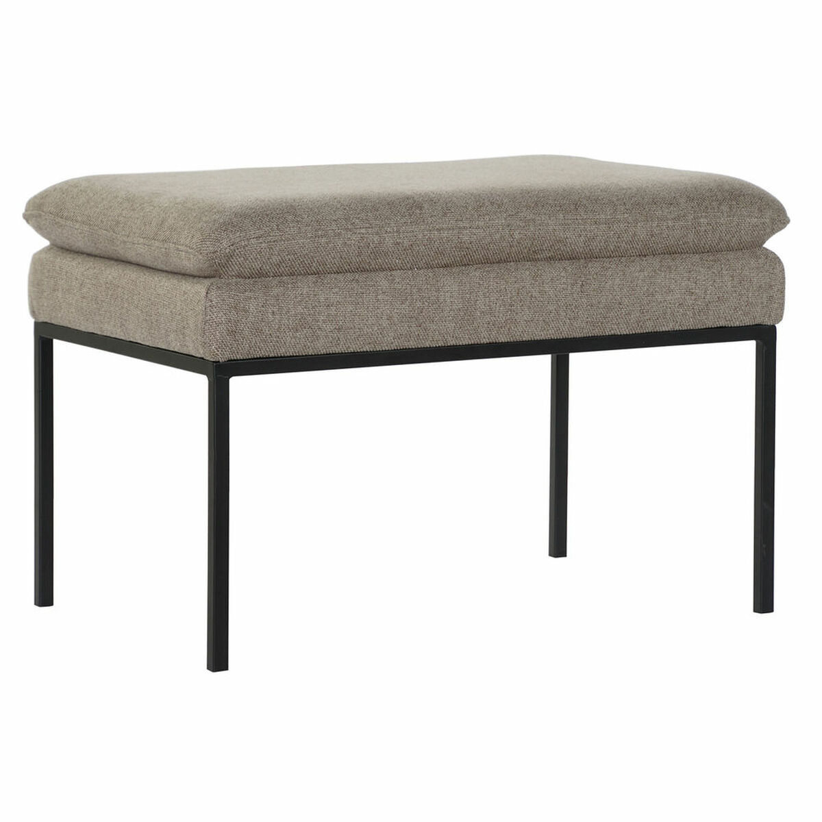 Fotpall DKD Home Decor Brun Svart Polyester Järn (60 x 40 x 42 cm)