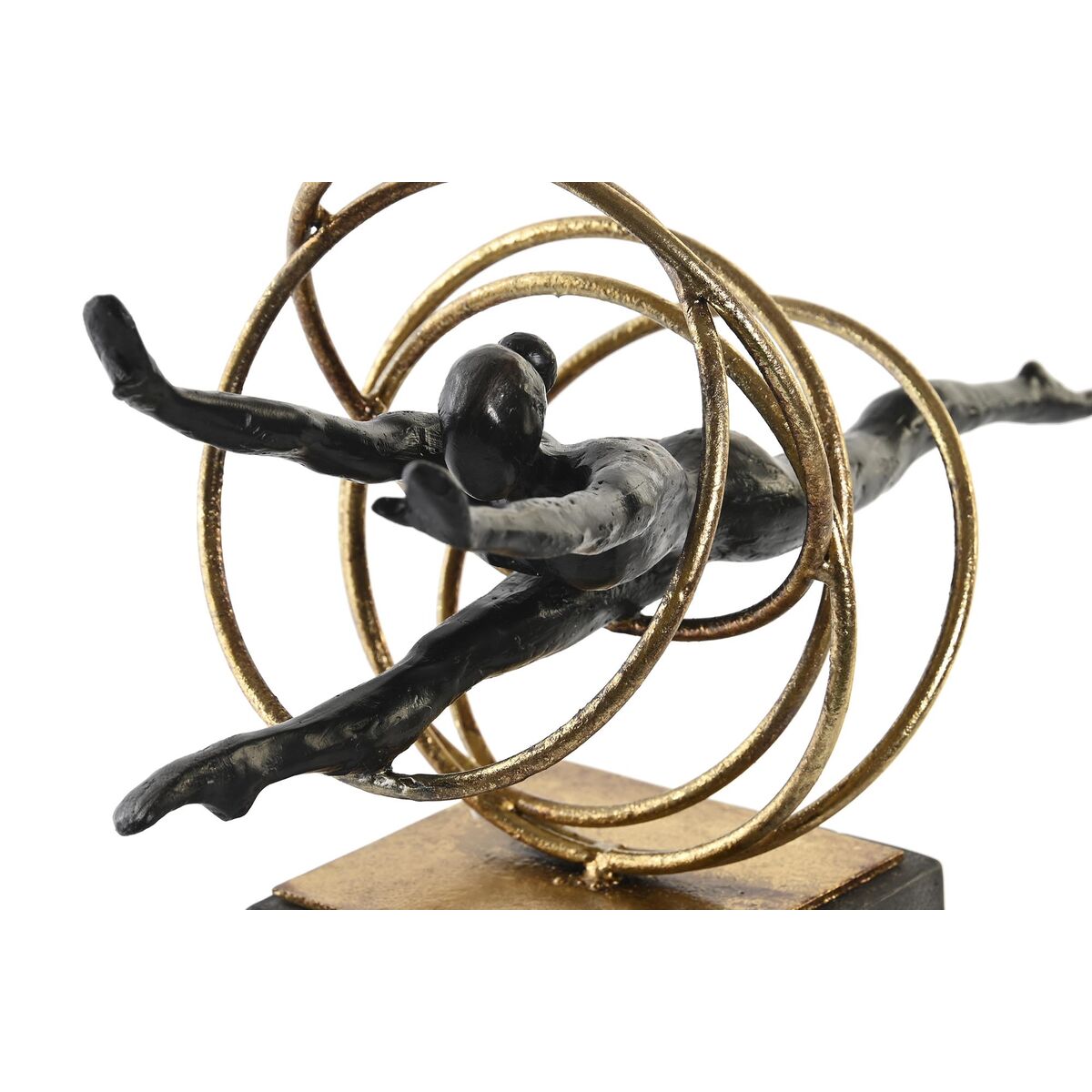 Prydnadsfigur DKD Home Decor Svart Gyllene Metall Harts Modern (36 x 14 x 29,5 cm) - 2