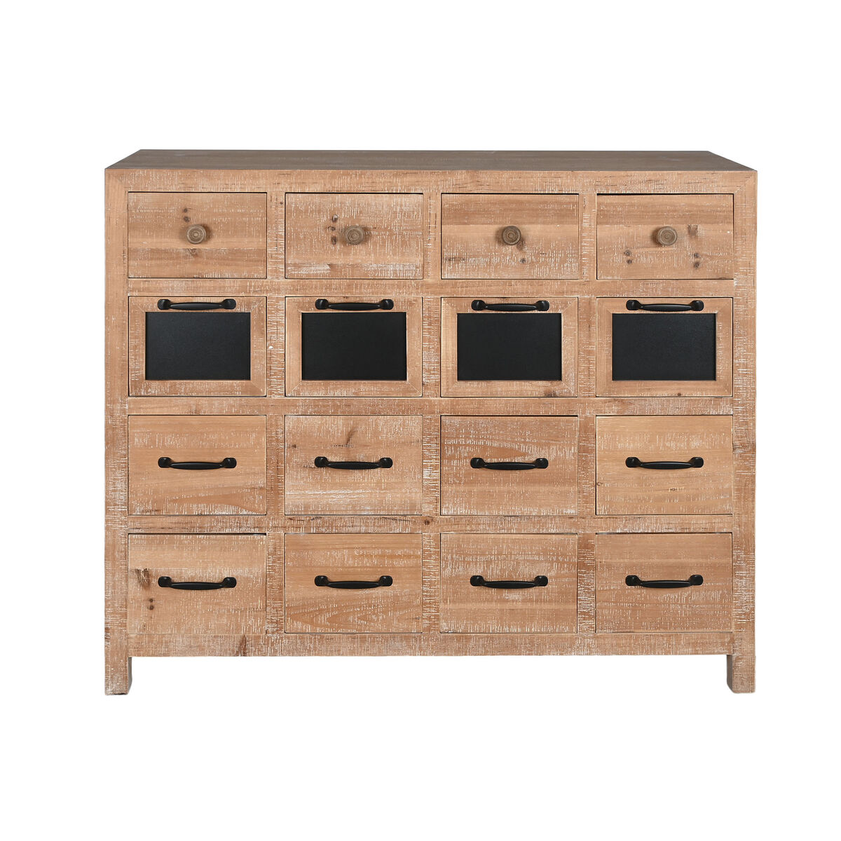 Byrå Home ESPRIT Svart Naturell Metall Gran Cottage 110 x 40 x 92,5 cm - 6