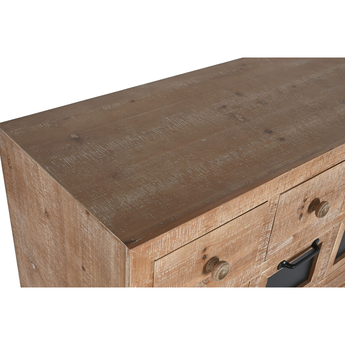 Byrå Home ESPRIT Svart Naturell Metall Gran Cottage 110 x 40 x 92,5 cm - 2