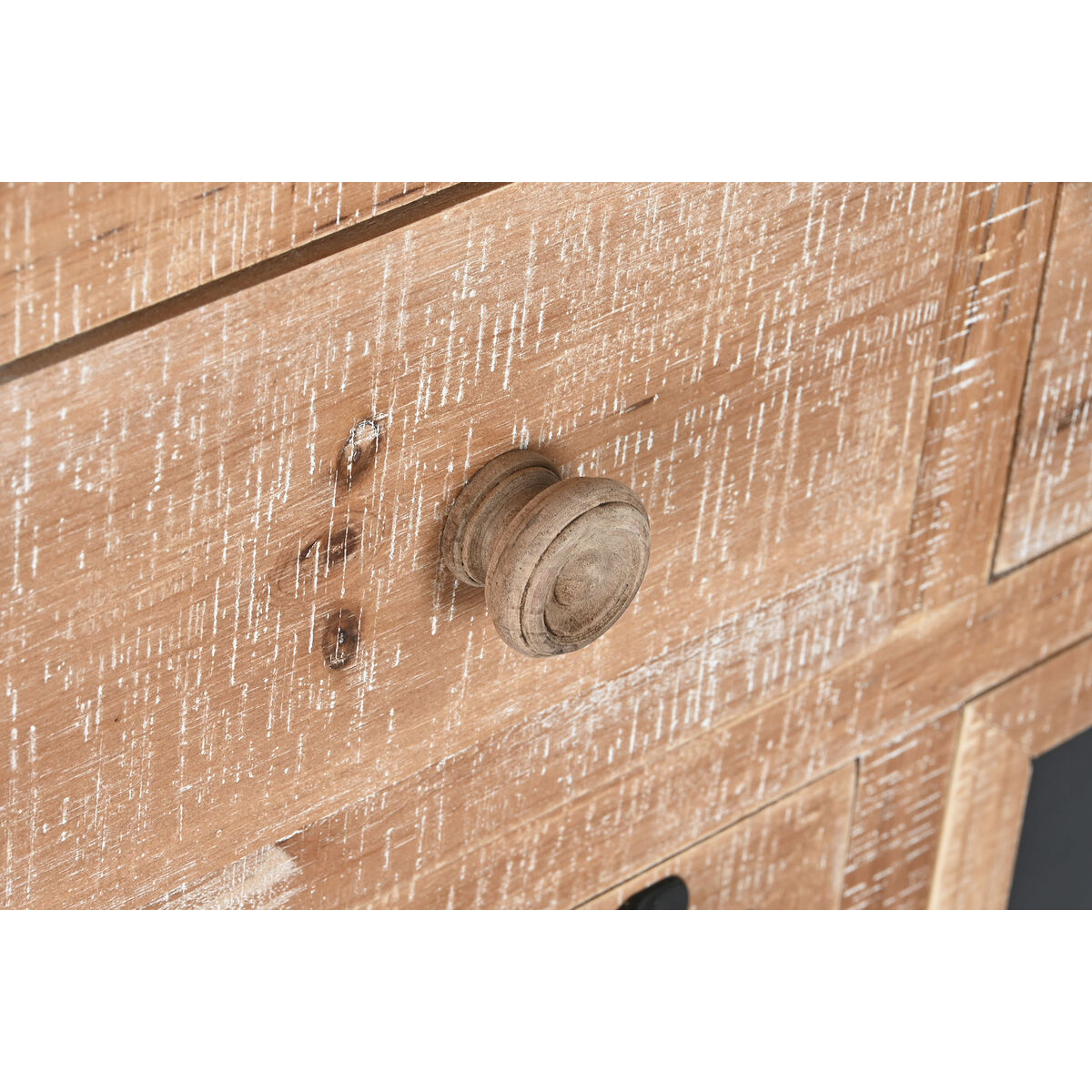 Byrå Home ESPRIT Svart Naturell Metall Gran Cottage 110 x 40 x 92,5 cm - 7