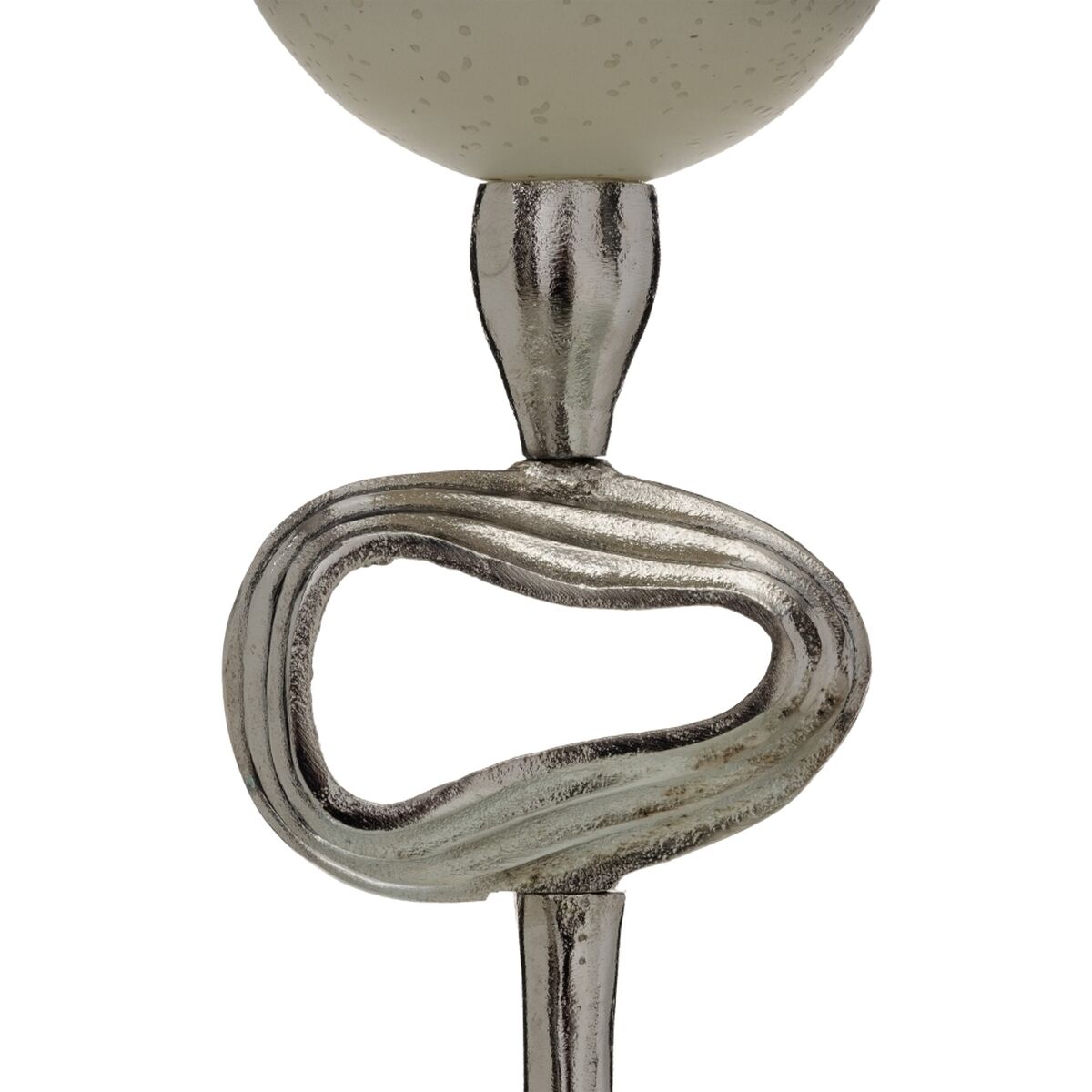 Ljusstakar Grå Silvrig Aluminium Glas 11 x 11 x 56 cm - 4