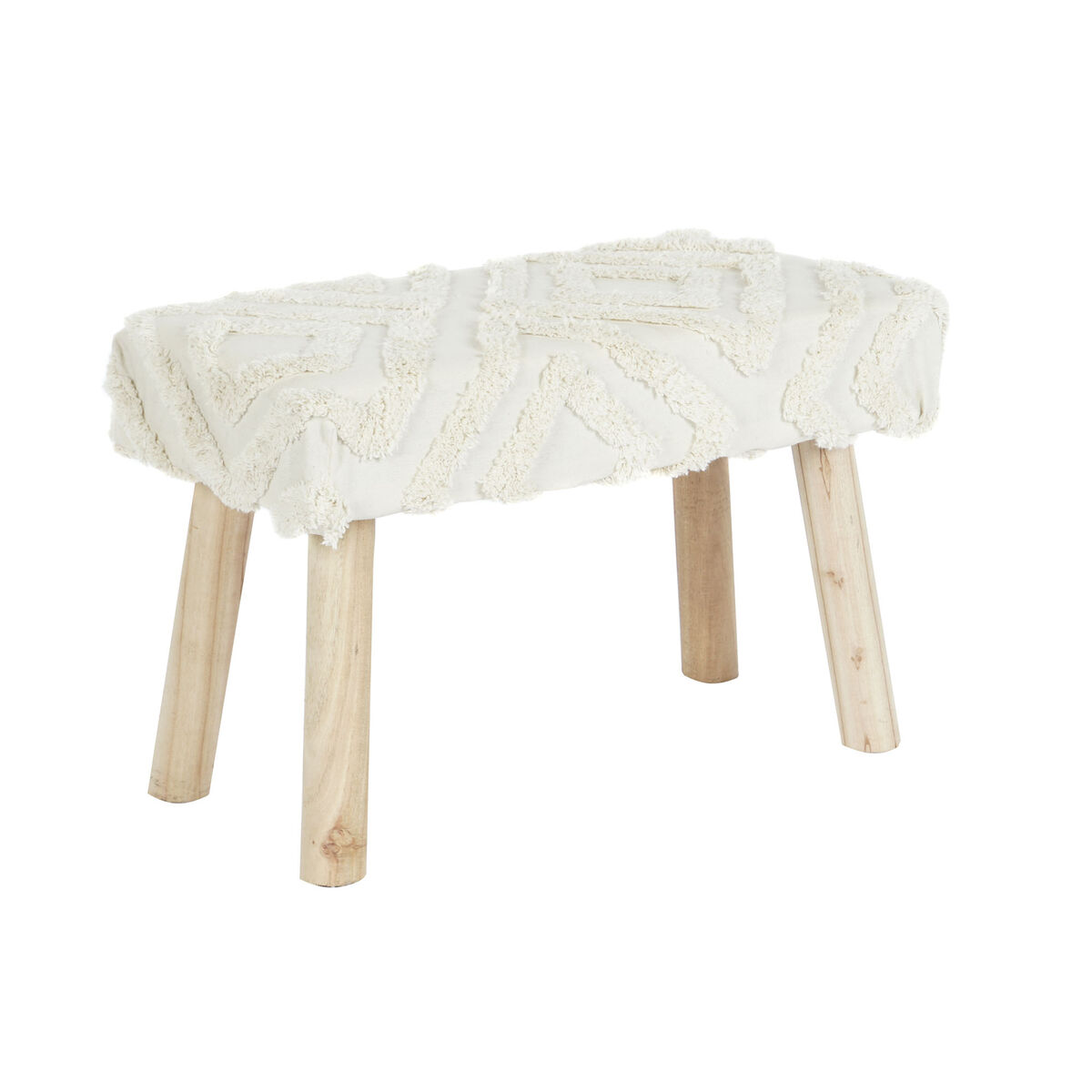 Fotpall DKD Home Decor Vit Brun Urban 60 x 30 x 40 cm