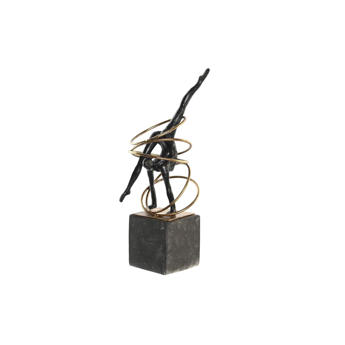 Prydnadsfigur DKD Home Decor Svart Gyllene Metall Harts Modern (17 x 14 x 42,5 cm) - 3