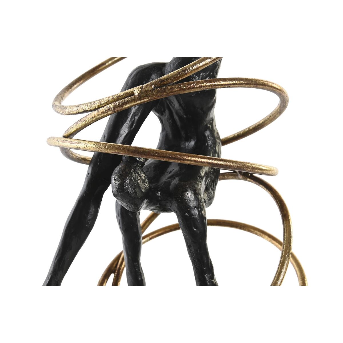 Prydnadsfigur DKD Home Decor Svart Gyllene Metall Harts Modern (17 x 14 x 42,5 cm) - 2