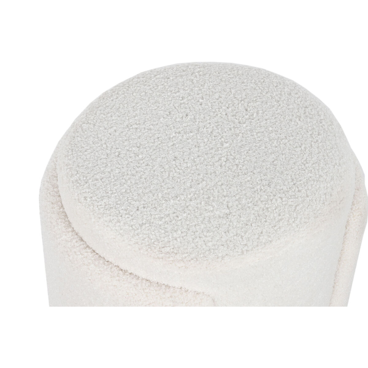 Fotpall Home ESPRIT Vit Polyester Trä MDF Scandi 40 x 40 x 43 cm - 2