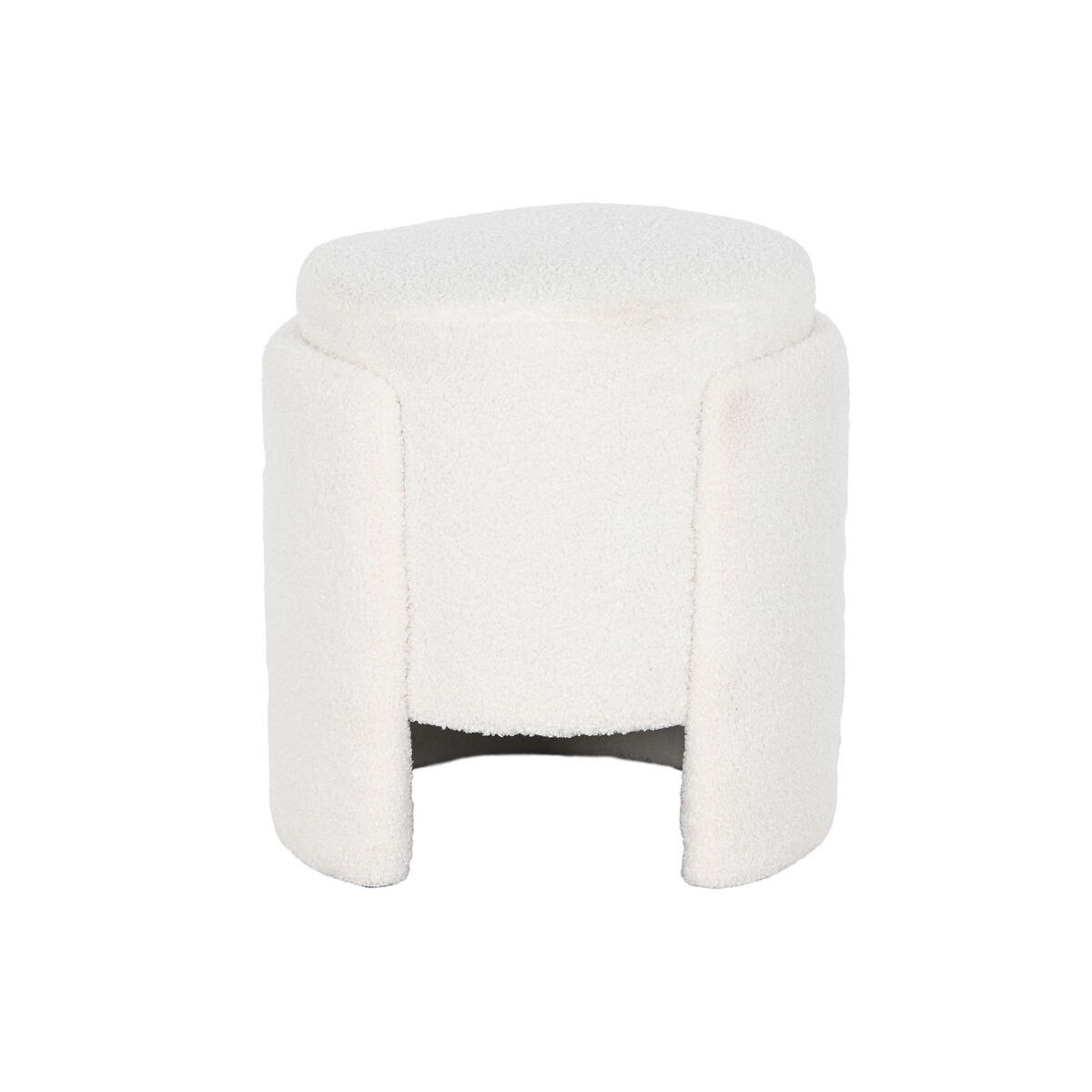 Fotpall Home ESPRIT Vit Polyester Trä MDF Scandi 40 x 40 x 43 cm - 4