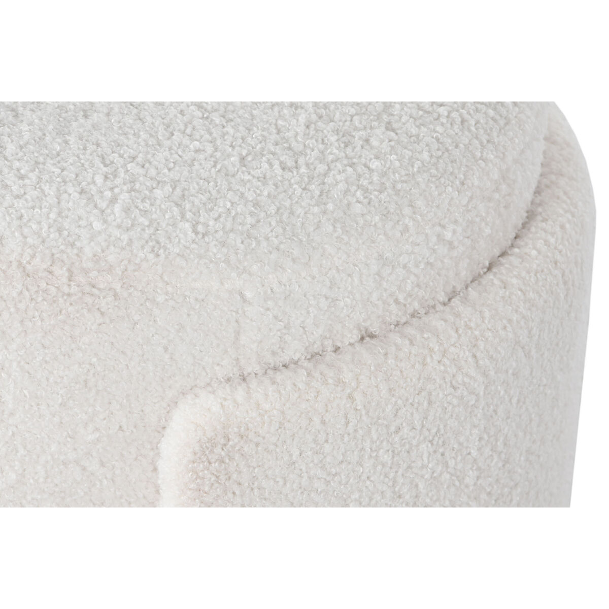 Fotpall Home ESPRIT Vit Polyester Trä MDF Scandi 40 x 40 x 43 cm - 3