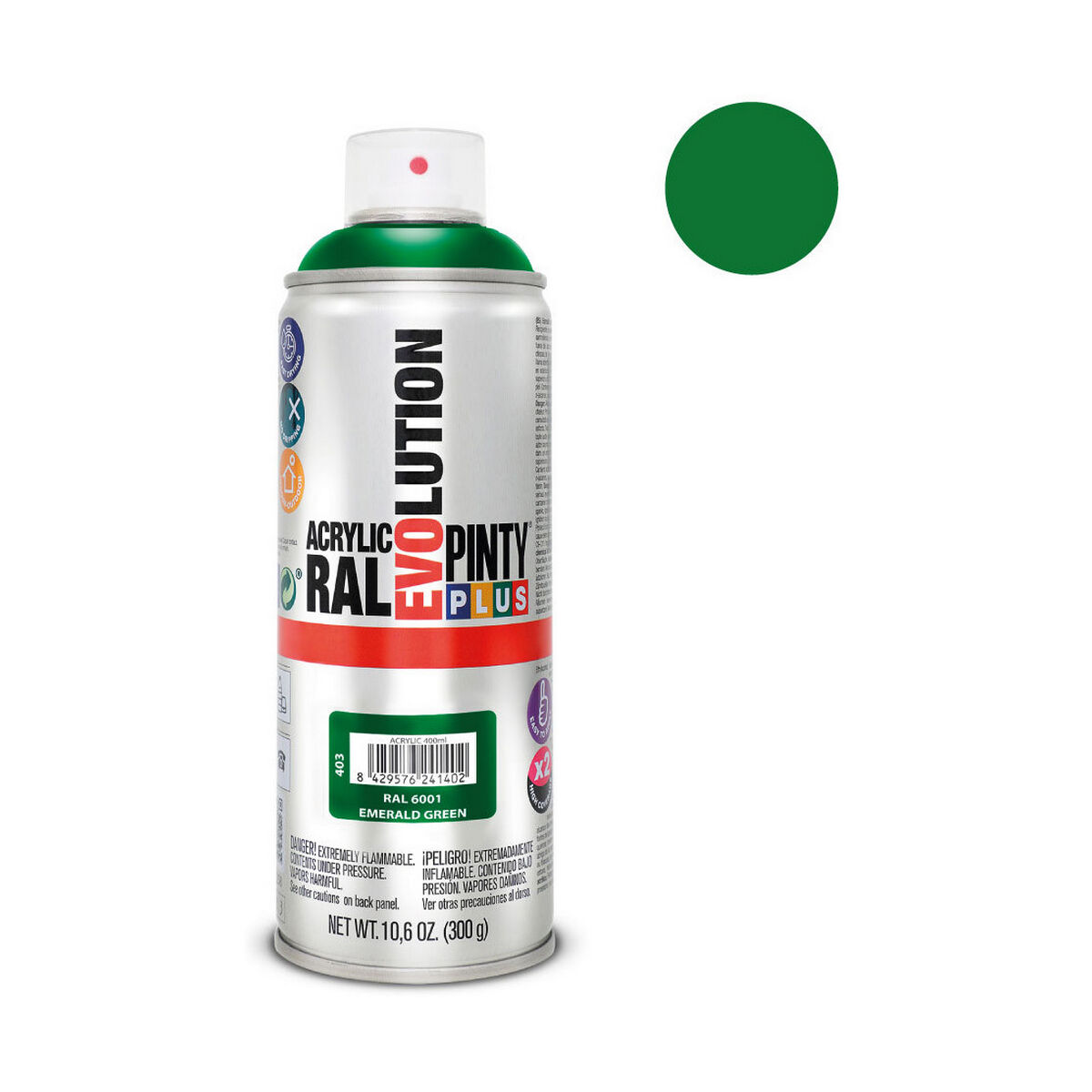 Sprejfärg Pintyplus Evolution RAL 6001 400 ml Smaragdgrön - 4