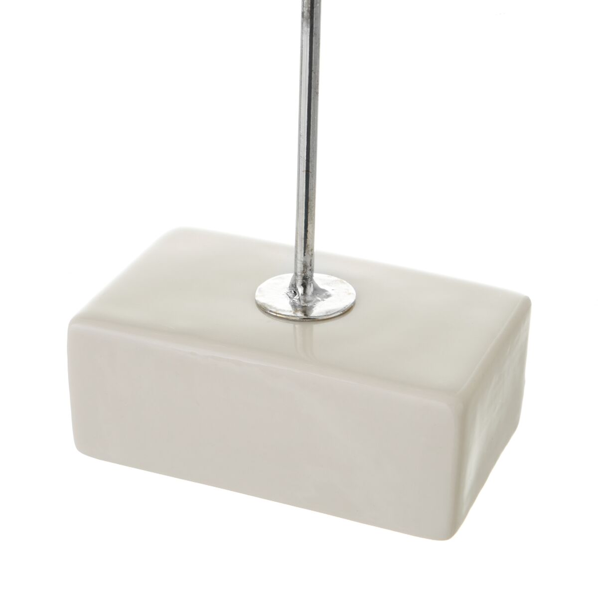 Ljusstakar Vit Silvrig Keramik Järn 18,4 x 8,4 x 29,1 cm - 3