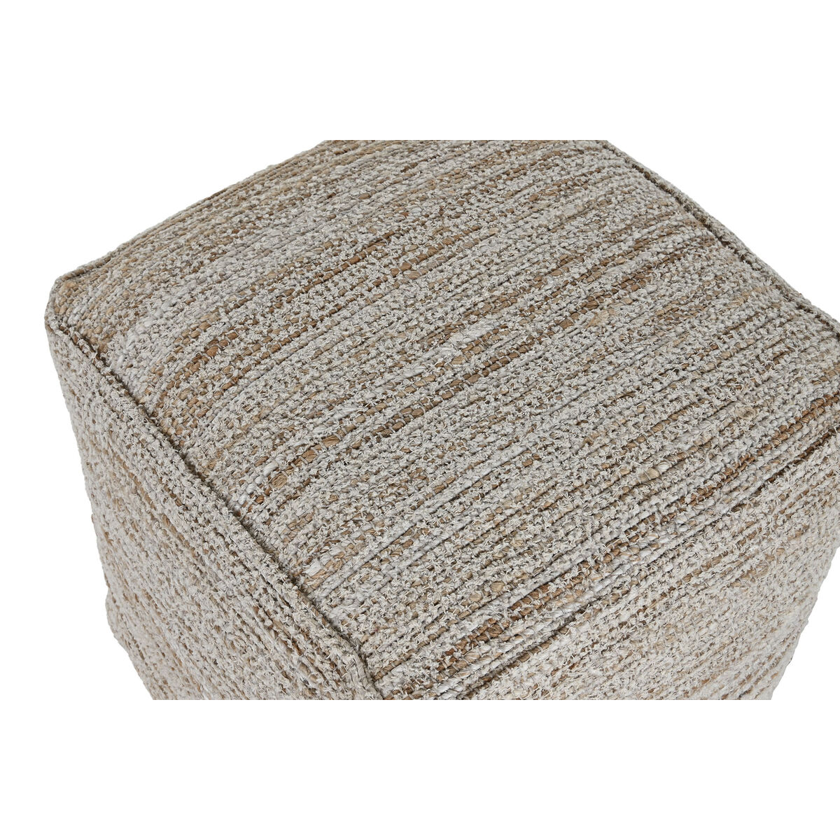 Fotpall Home ESPRIT Vit Naturell 45 x 45 x 45 cm - 2