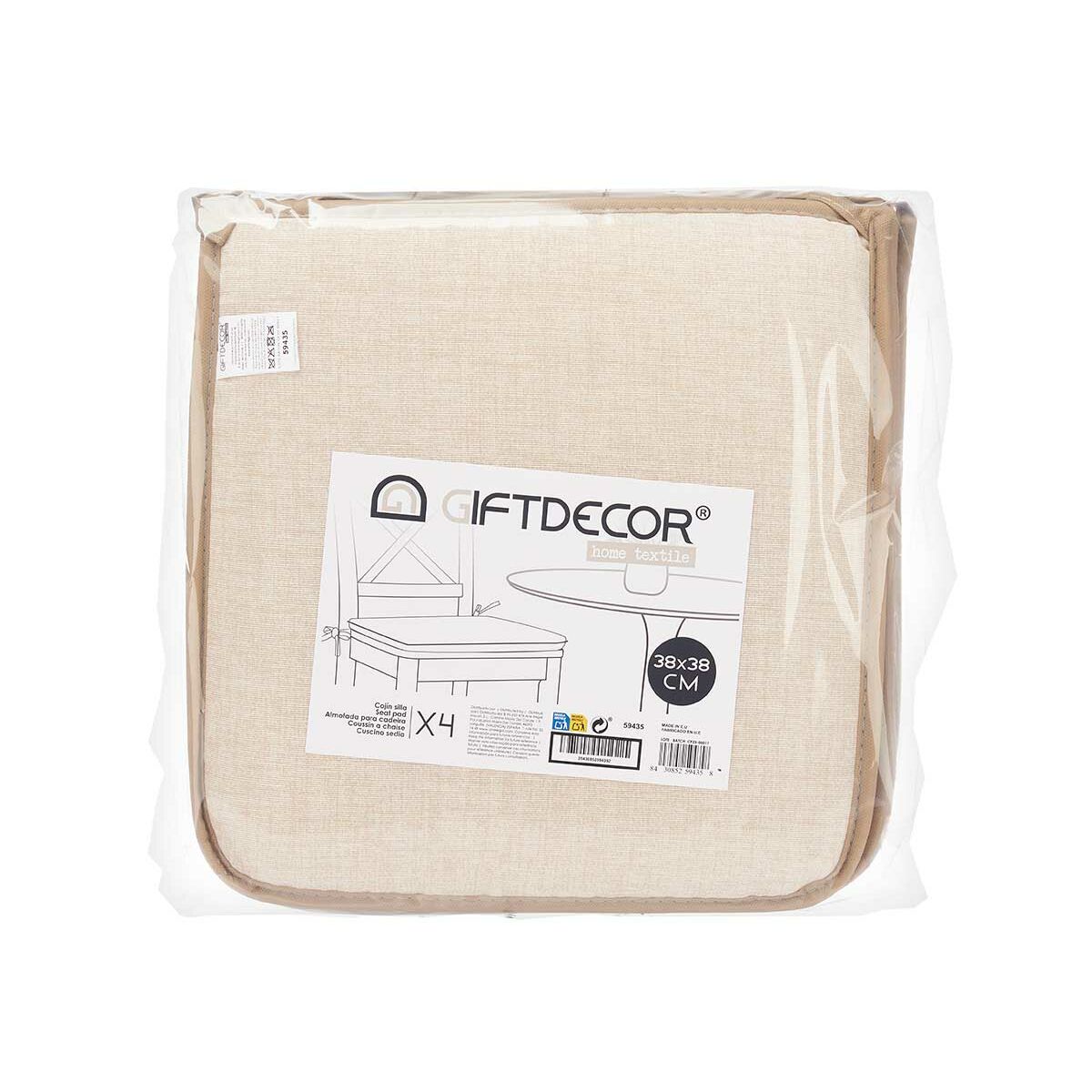 Stolsdyna Gift Decor 38 x 2,5 x 38 cm (4 antal) - 4