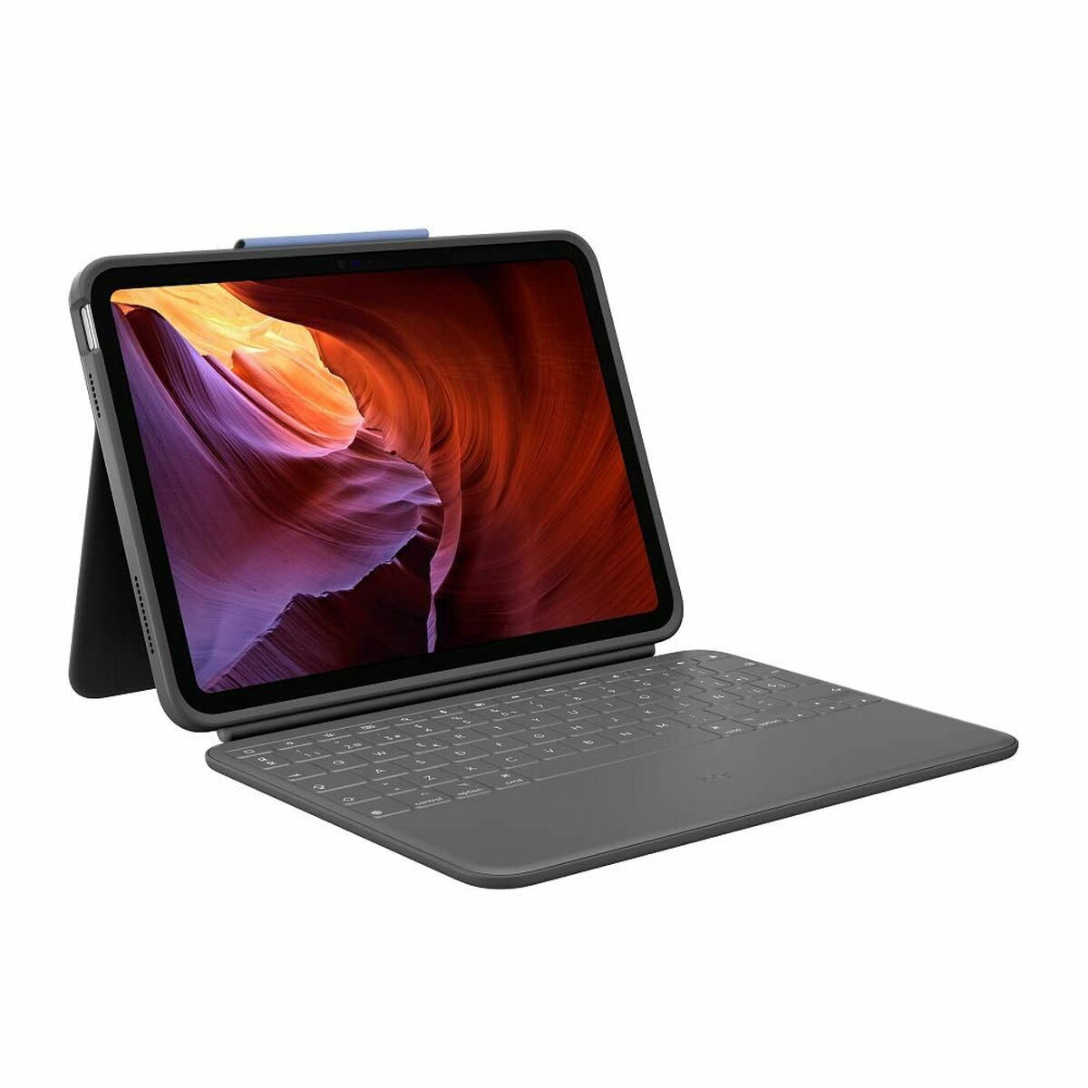 Fodral för iPad + Tangentbord Logitech Rugged Folio Grå Qwerty Spanska - 2