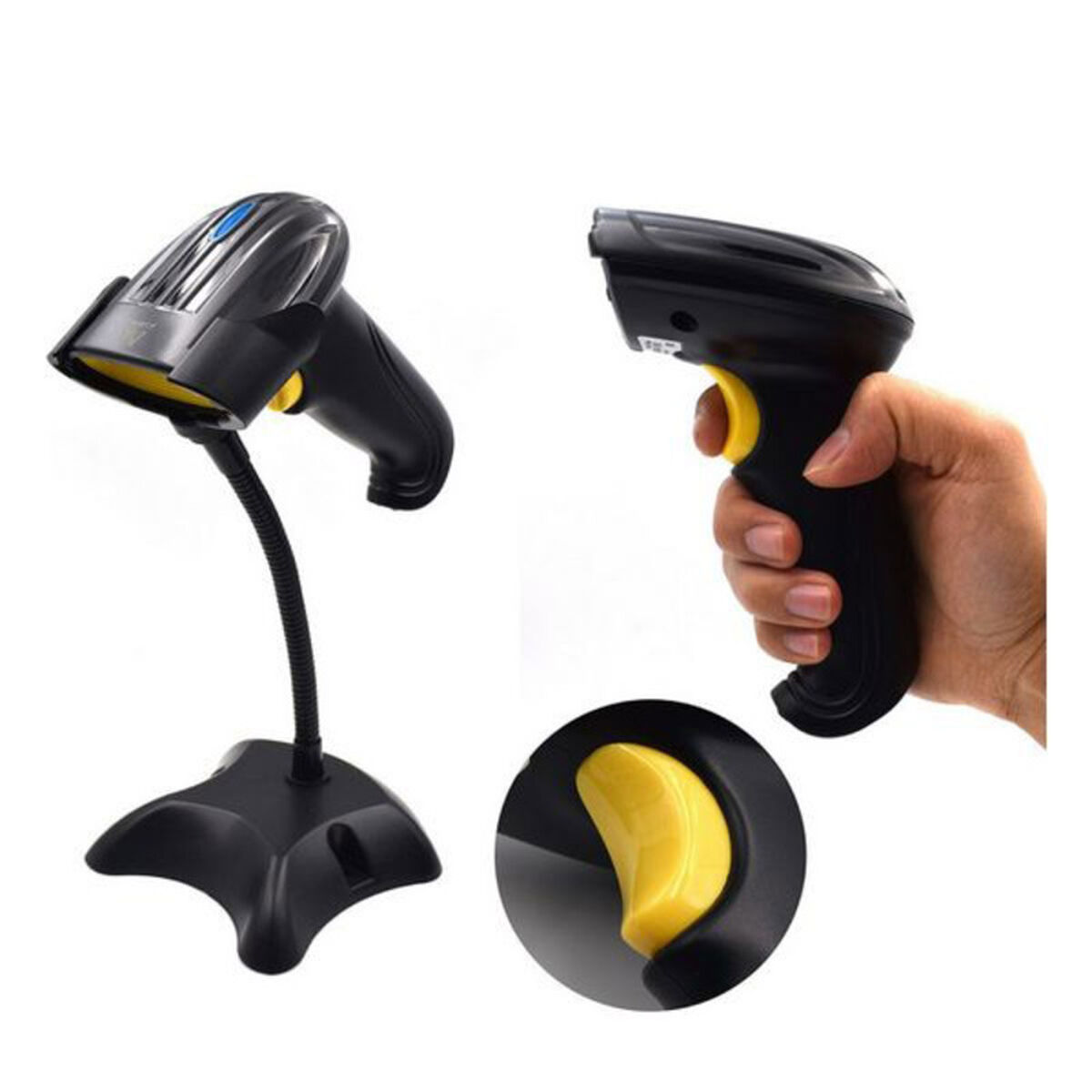 Sträckkodsläsare med hållare Ewent EW3430 LED USB - 4
