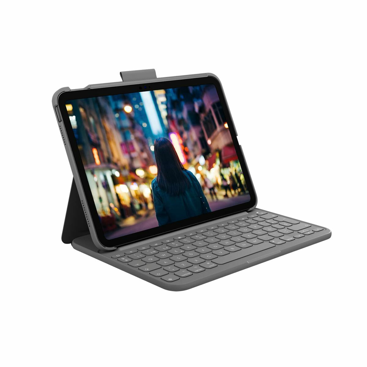 Fodral för iPad + Tangentbord Logitech Slim Folio Grå Qwerty Spanska - 2