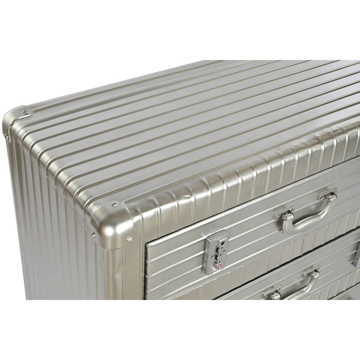 Byrå Home ESPRIT Silvrig Metall Trä MDF Vintage 80 x 39 x 82 cm - 9