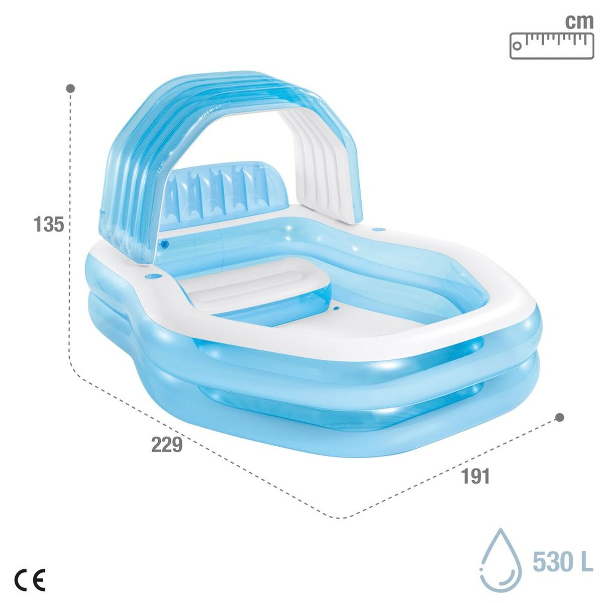 Upplåsbar bassäng Intex Blå 530 l 229 x 135 x 191 cm (2 antal) - 11