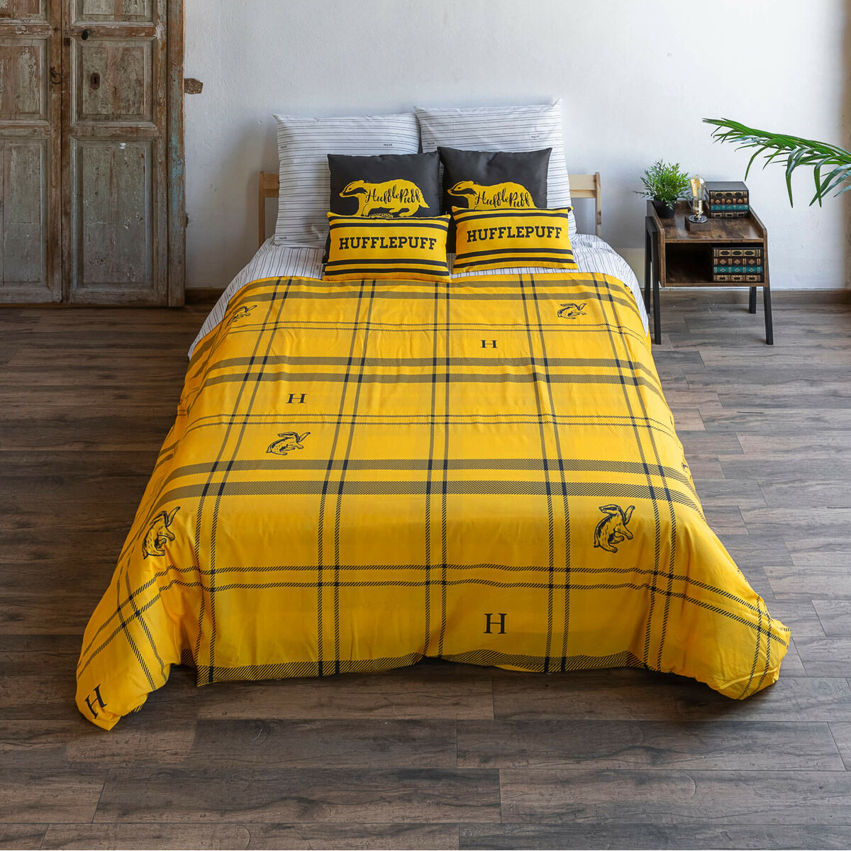 Påslakan Harry Potter Hufflepuff Gul Multicolour 175 Trådar 155 x 220 cm Säng 90 - 2