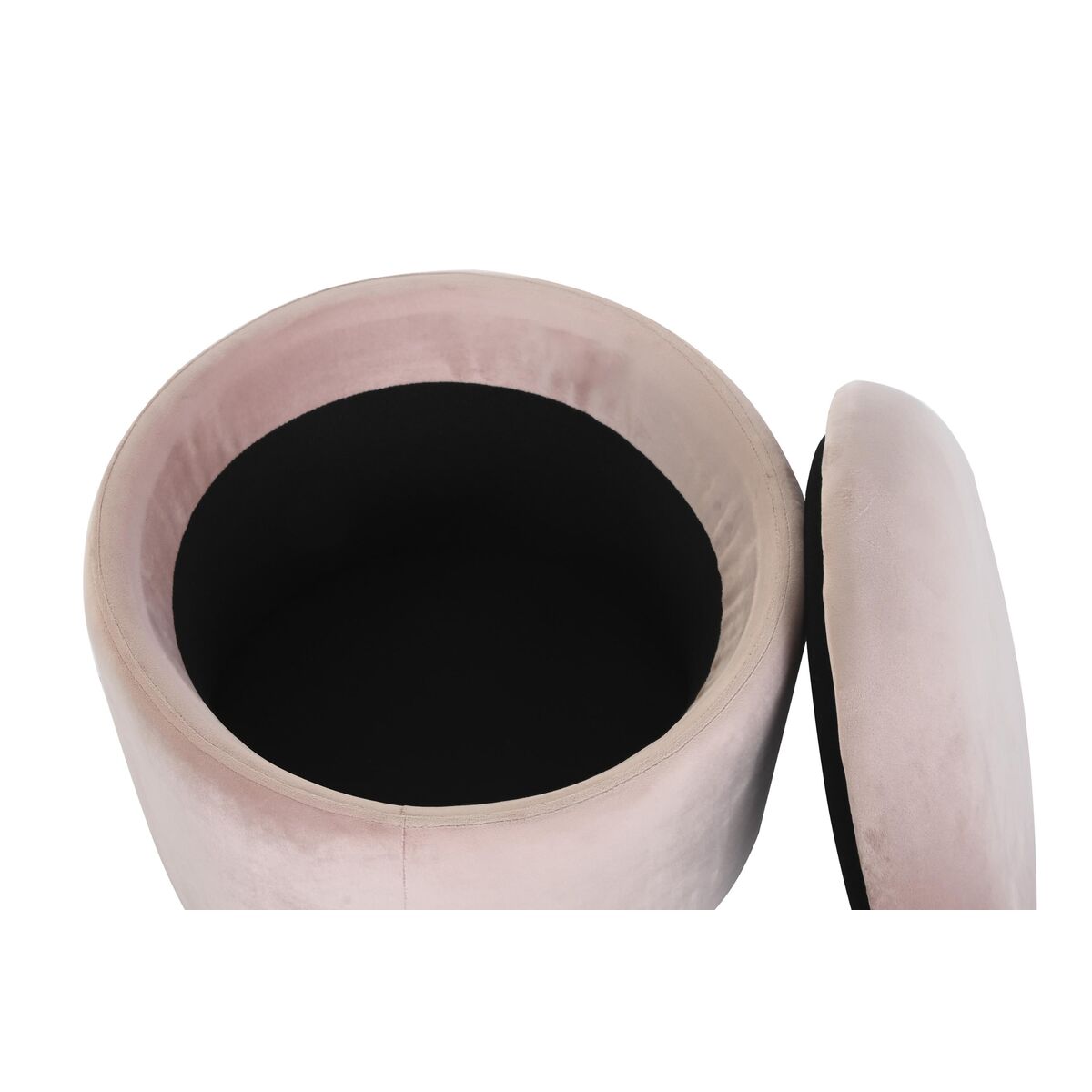 Fotpall DKD Home Decor Svart Rosa Metall Sammet 42 x 42 x 42 cm - 6