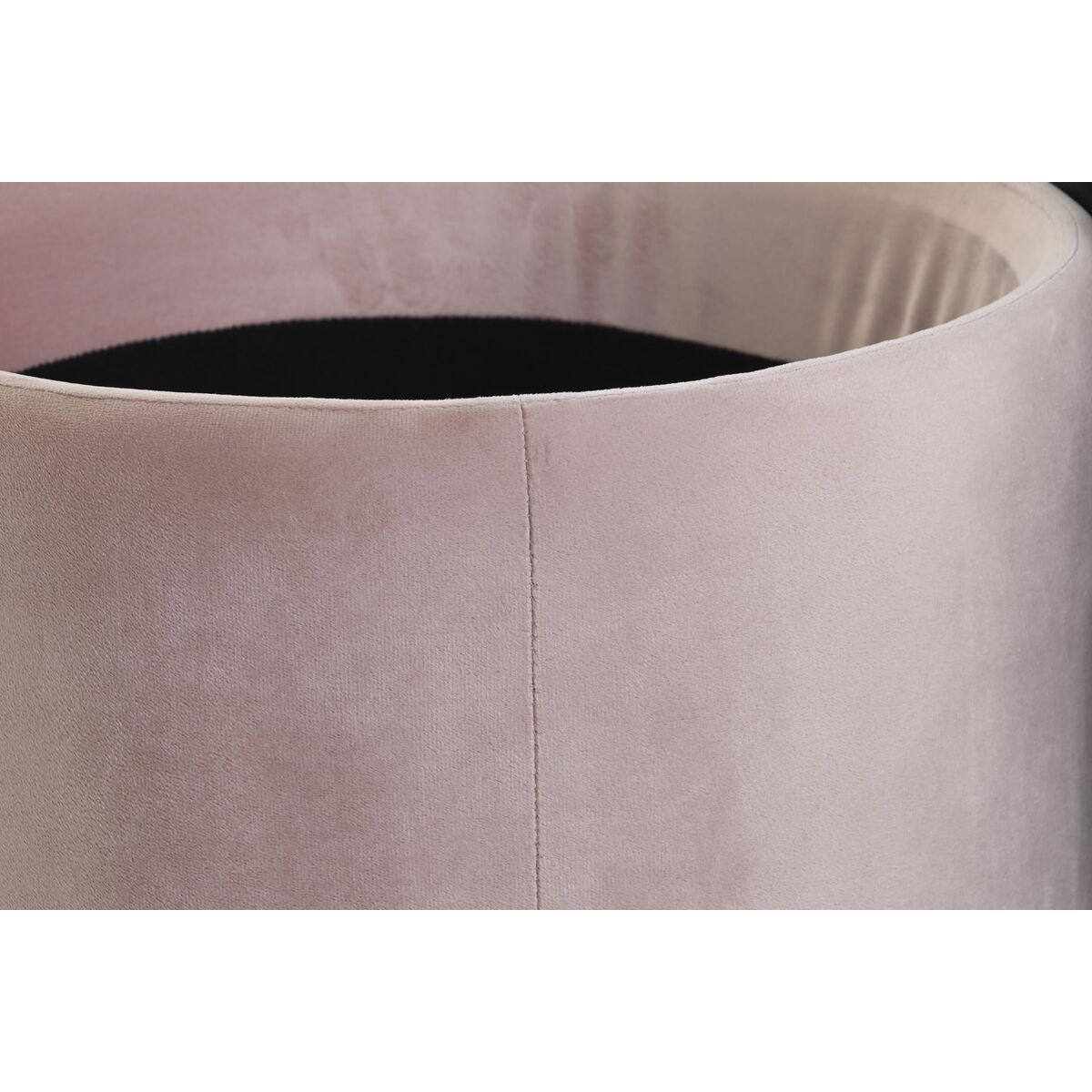 Fotpall DKD Home Decor Svart Rosa Metall Sammet 42 x 42 x 42 cm - 5