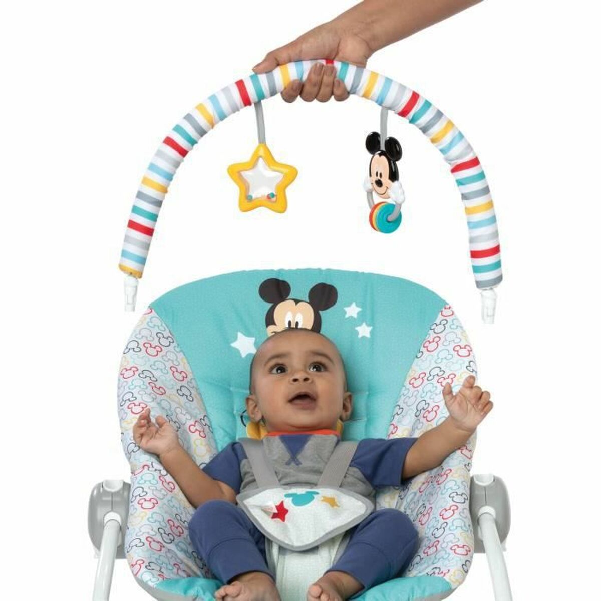 Hängmatta för bebis Bright Starts Mickey Mouse Blå - 8