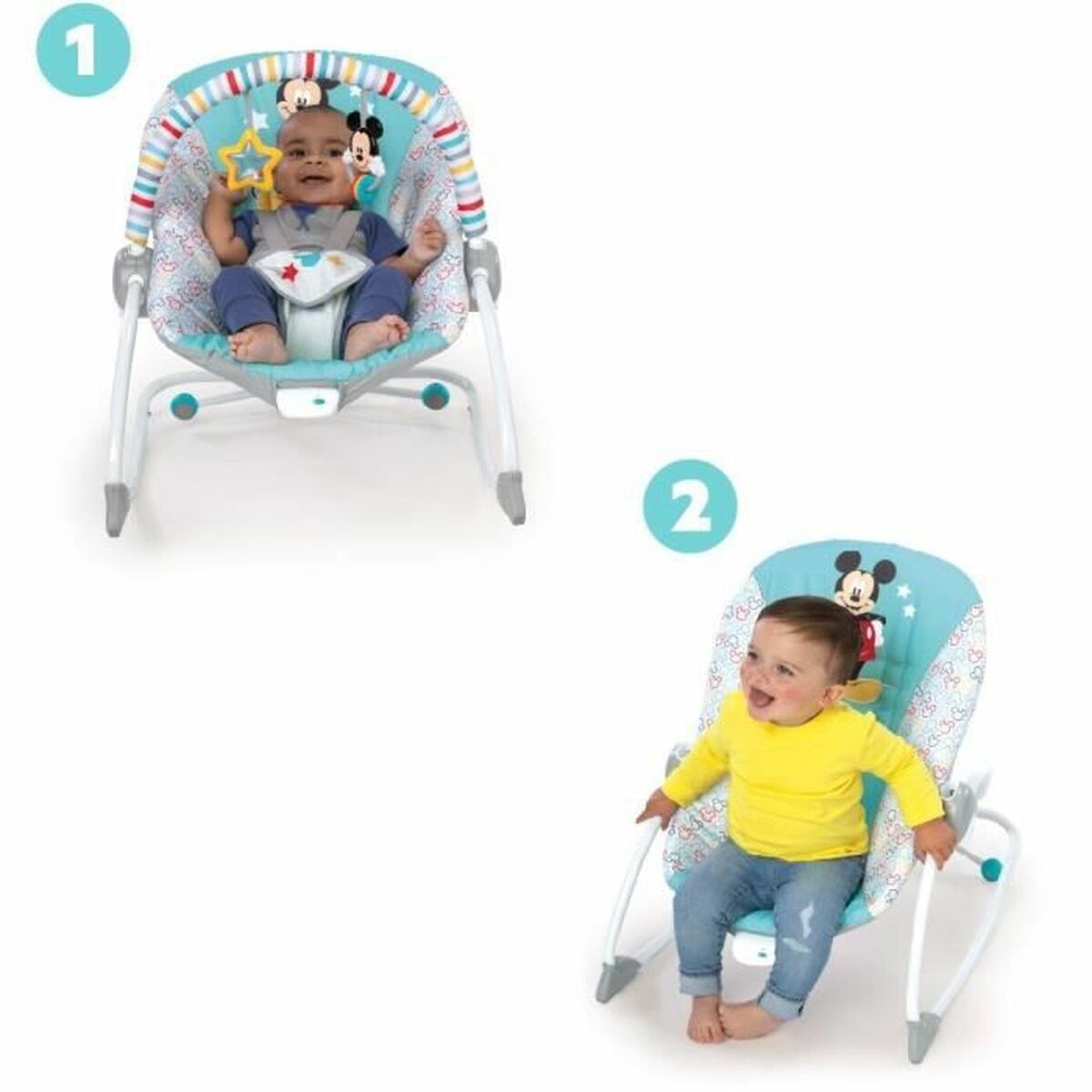 Hängmatta för bebis Bright Starts Mickey Mouse Blå - 6