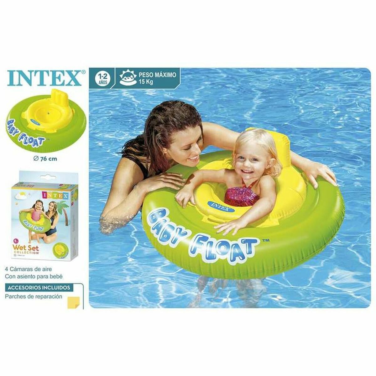 Uppblåsbar flytring Intex 56588EP 76 cm Orange - 2