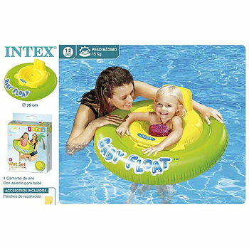 Uppblåsbar flytring Intex 56588EP 76 cm Orange