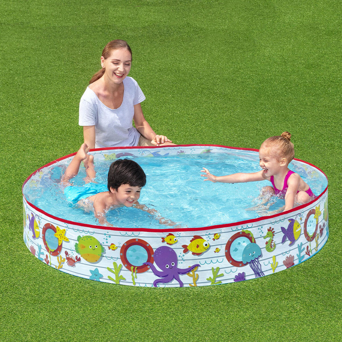 Bestway Rigid Barnpool PVC Fiskar 152x25 cm +2 år Trädgård 55029 - 3