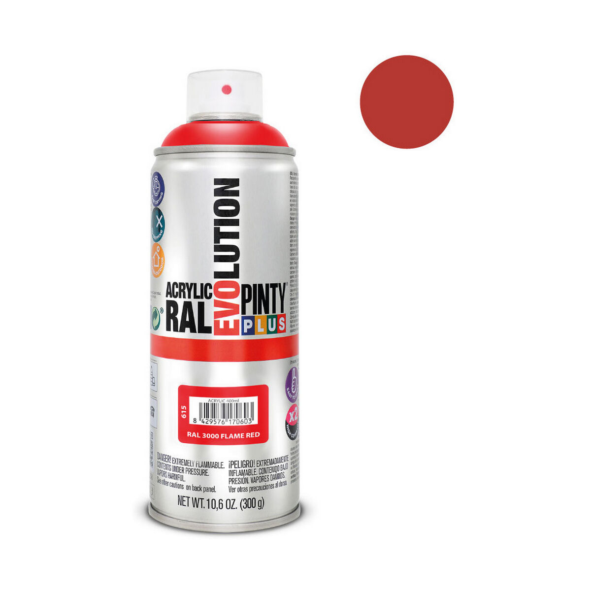 Sprejfärg Pintyplus Evolution RAL 3000 400 ml Flame Red - 2