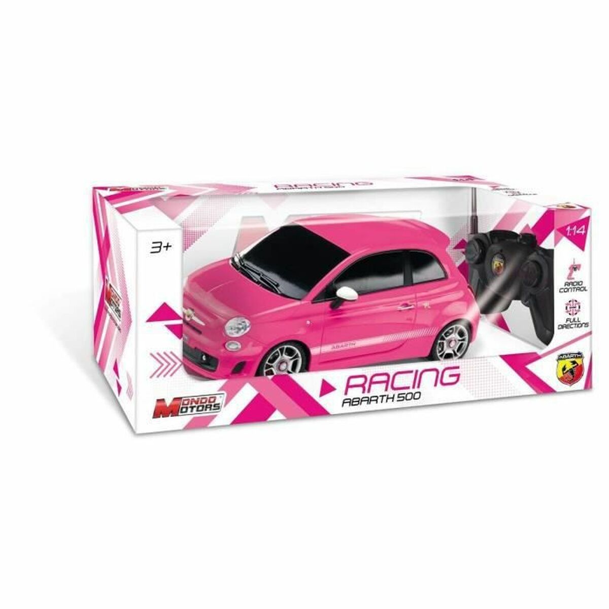 Radiostyrd bil Mondo Fiat 500 Abarth Rosa 1:14 - 4