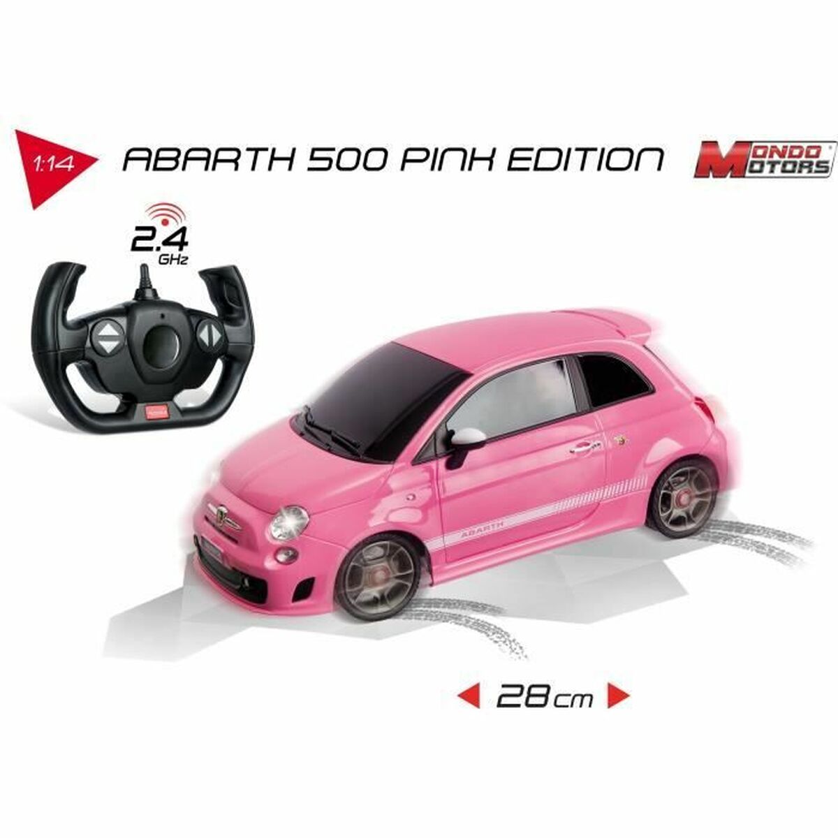 Radiostyrd bil Mondo Fiat 500 Abarth Rosa 1:14 - 2