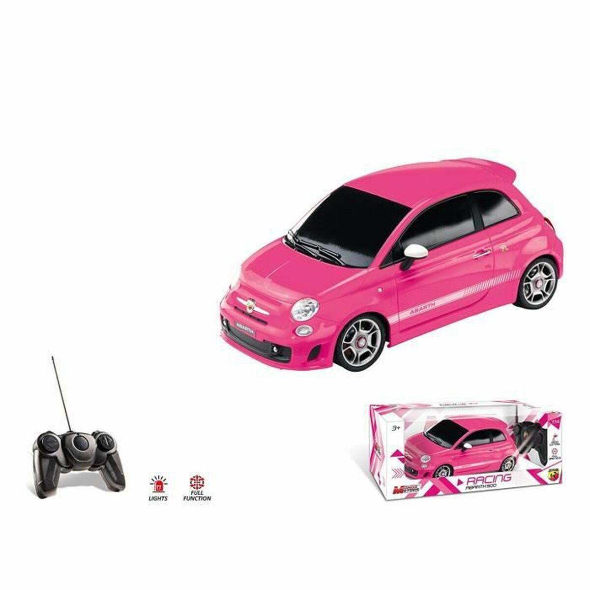 Radiostyrd bil Mondo Fiat 500 Abarth Rosa 1:14 - 5